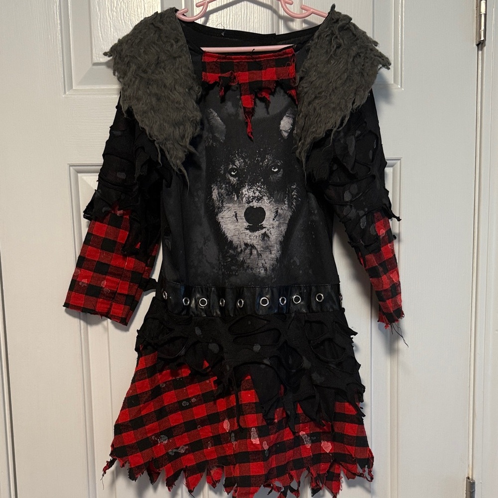 Kids Red and Black Wolf Costume